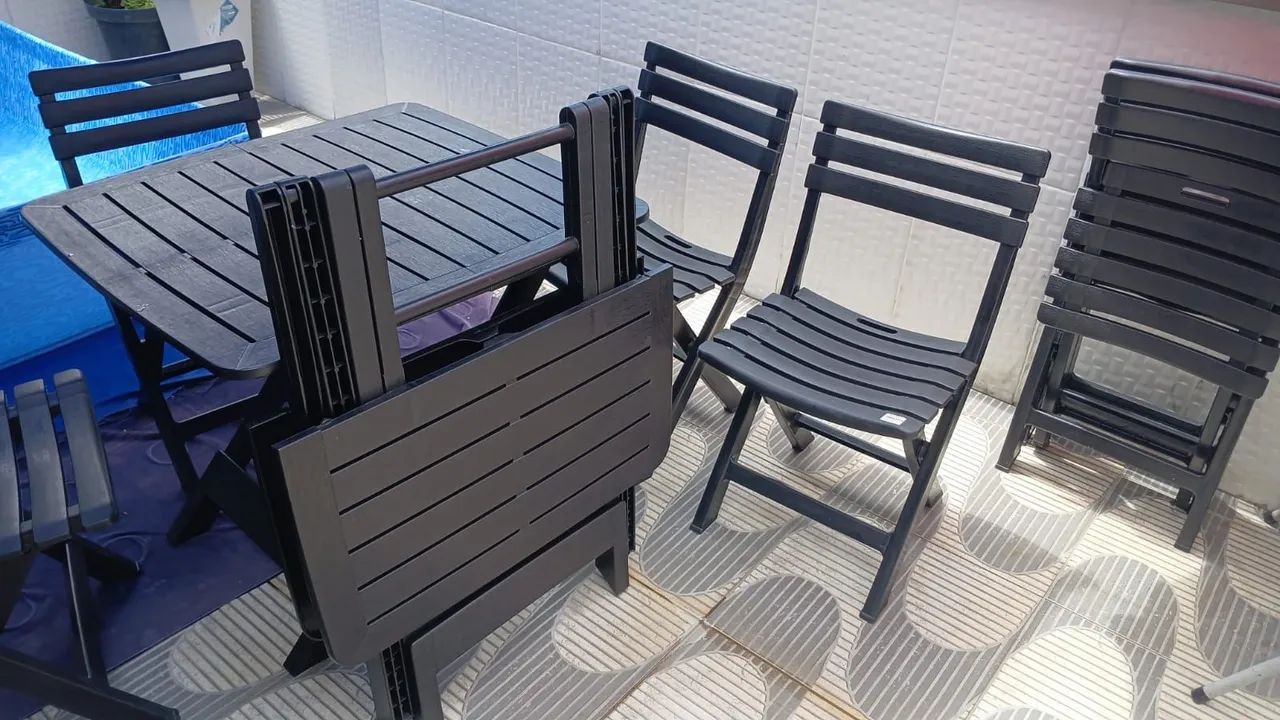 2 Jogos de Mesa e Cadeira Preta  - Foto 2