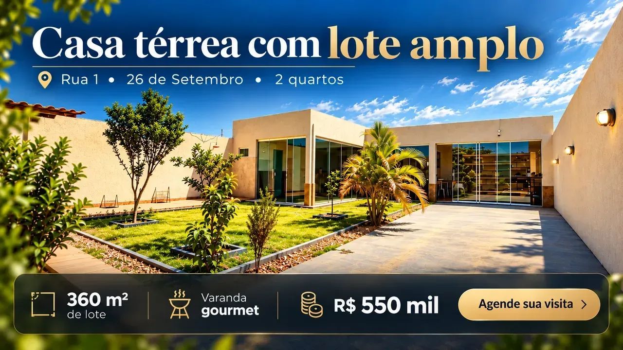 Casa 2 Quartos com Área Gourmet - 26 de Setembro DF
