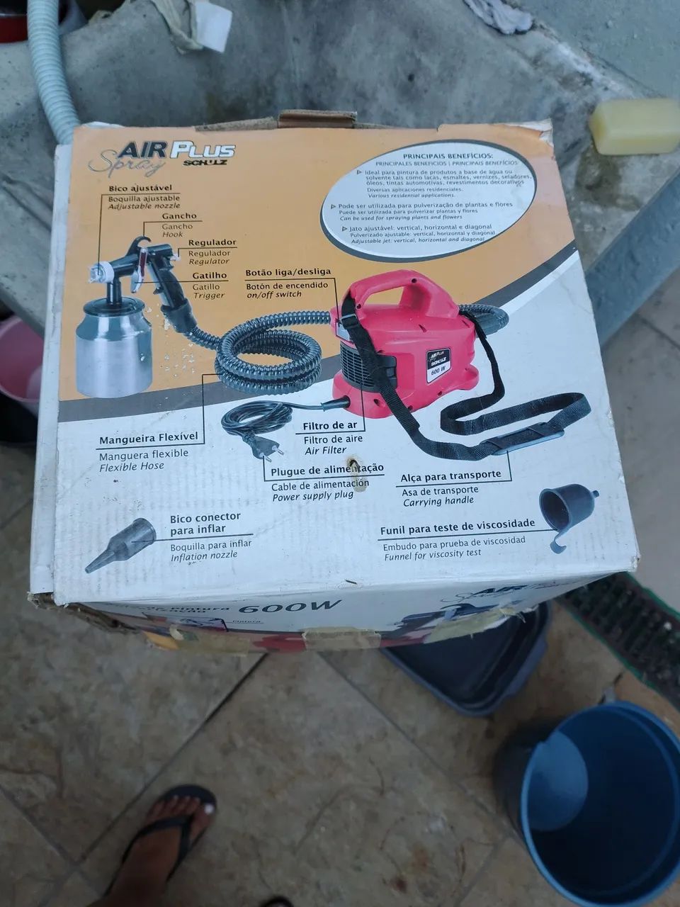 Pistola de pintura e pulverização 600W
