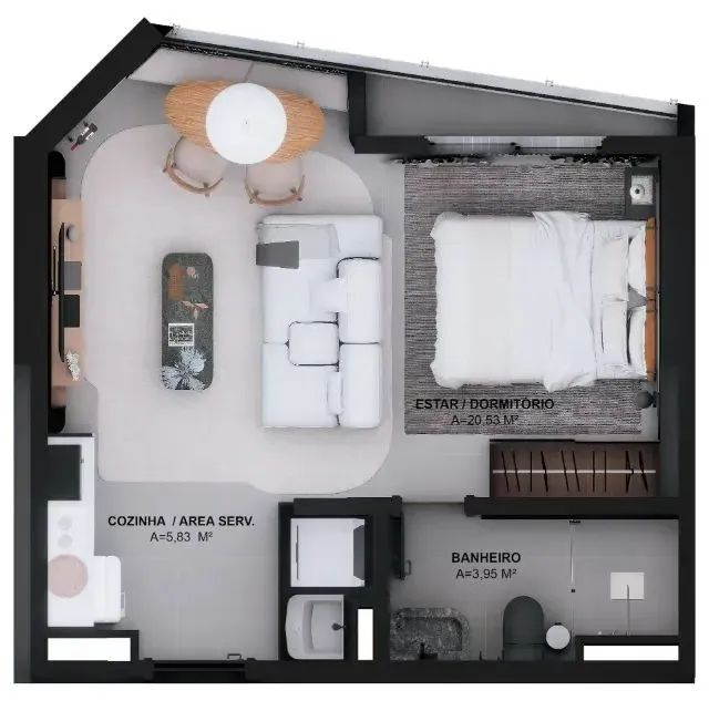 Studio 30m² no Deluxe Residence - Sofisticação + Lazer Completo em Belém - Foto 3