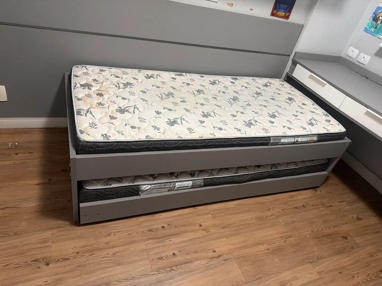 Cama Todeschini com cama auxiliar - solteiro