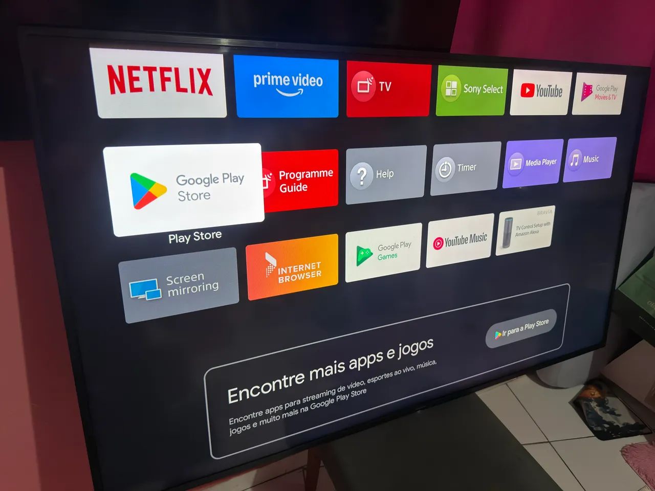 Smart TV Sony 65 polegadas Android 4K comando de voz acompanha cabo controle suporte - Foto 4