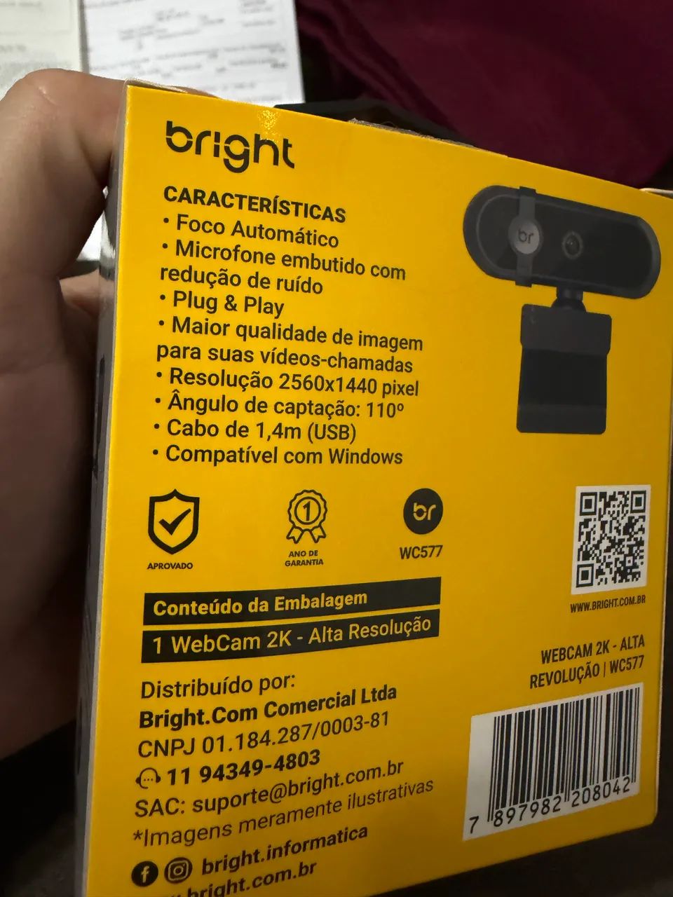 Webcam Bright WC577 2k Alta Resolução - Nova - Foto 3