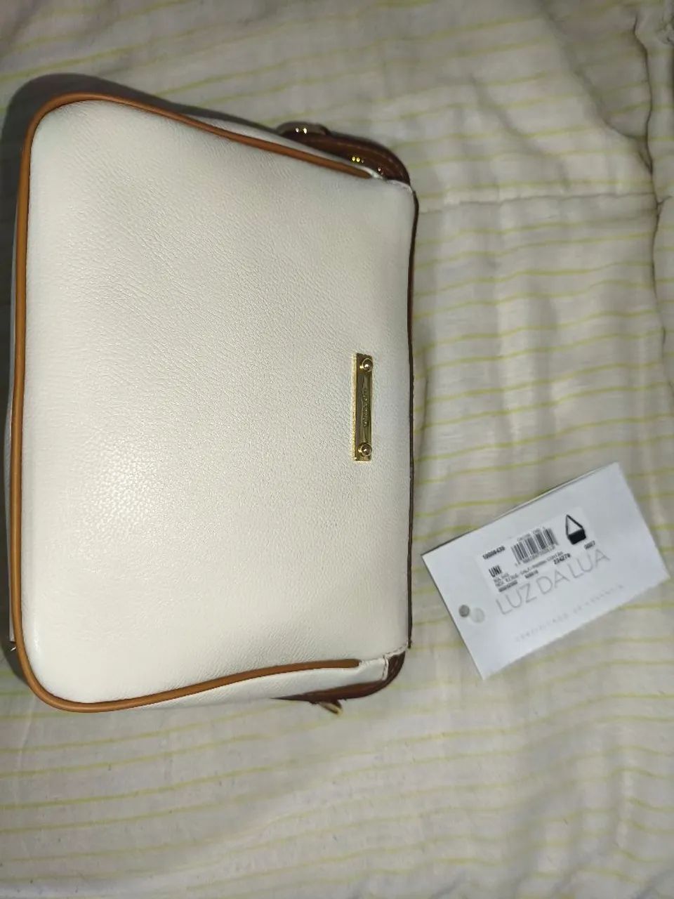 Bolsa Transversal Luz da Lua Couro Off-White