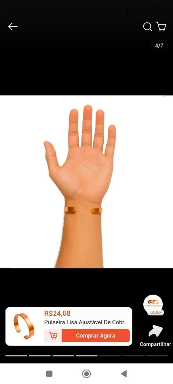 Pulseira de cobre puro ajustavel - Foto 3