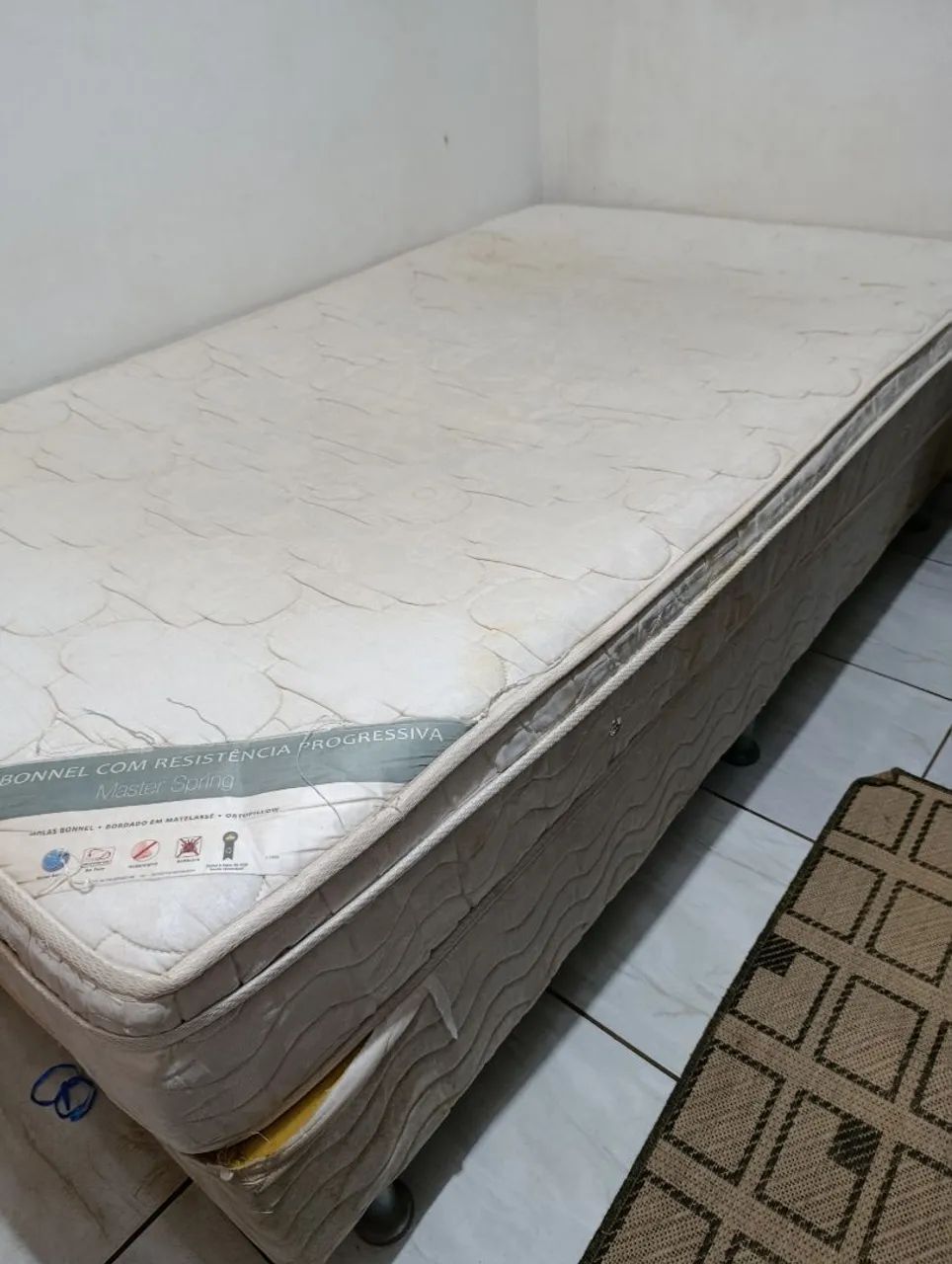 Cama Solteiro Extra 120x210 + Colchão de Molas - Conjunto Completo - Foto 5