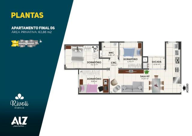 Apartamento 3 dormitórios, Minha Casa, Minha Vida, Pagani - Palhoça - Foto 13