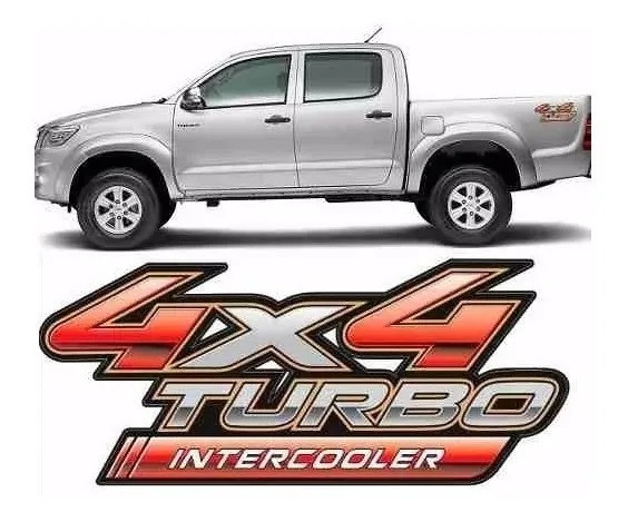 Par Adesivo / Logotipo / Emblema Lateral 4x4 Toyota Hilux SRV
