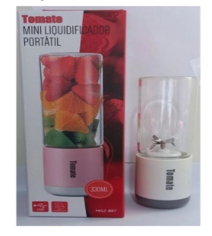 Mini Liquidificador Portátil Em Vidro 6 Lâminas p/Sucos Gelo