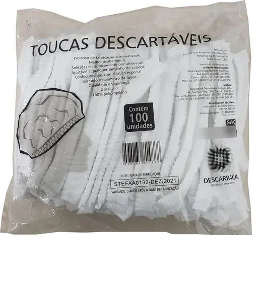 Toucas Descartaveis Descarpack 100un Promoçao