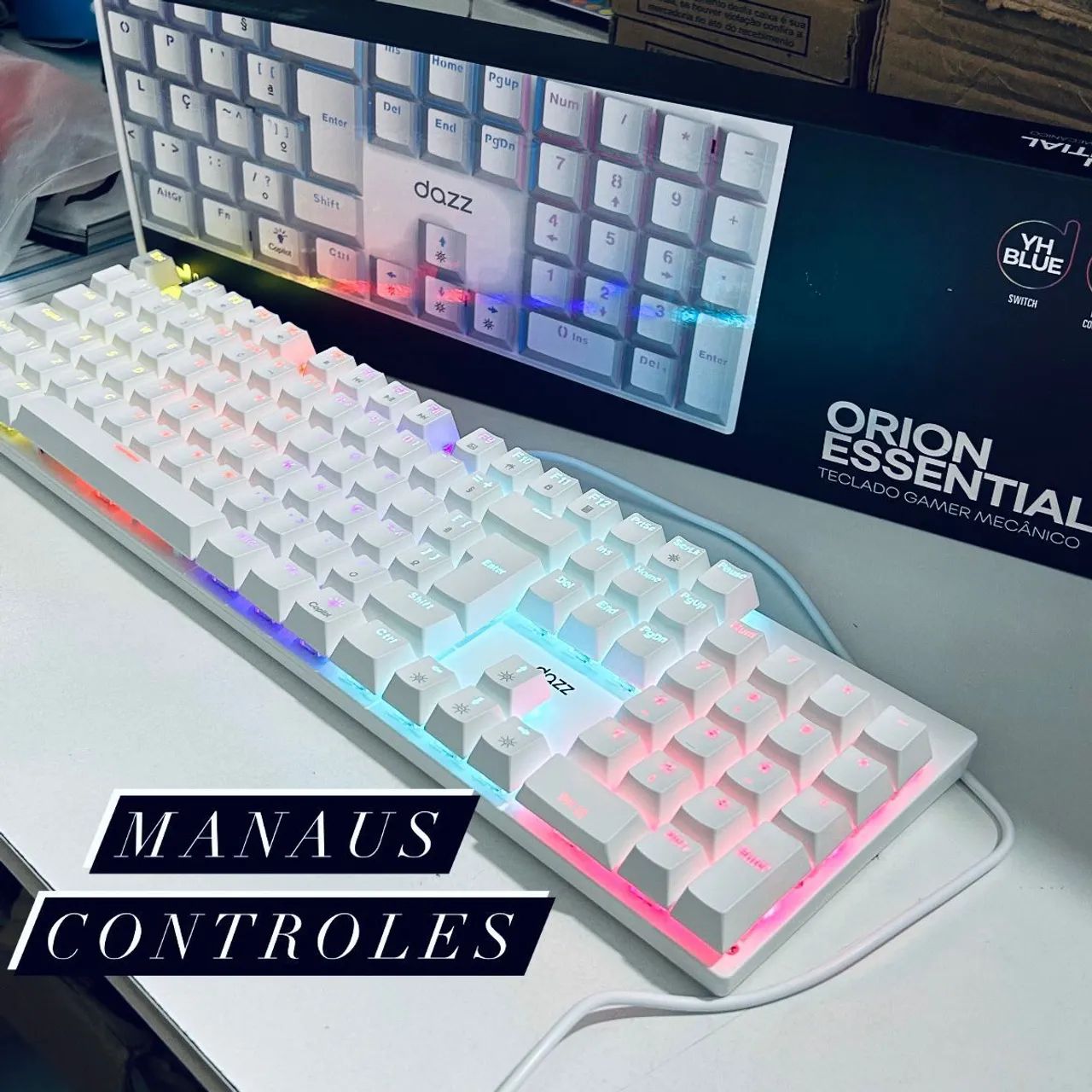 Teclado Mecânico branco Switch YHBLUE