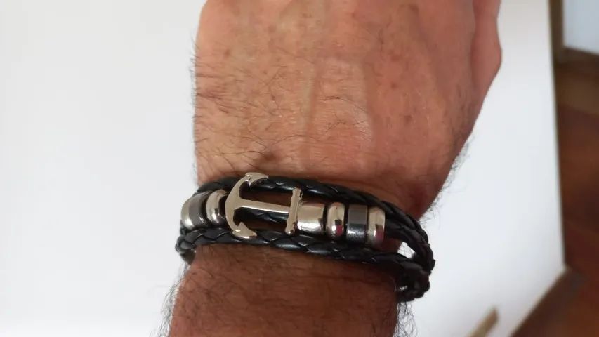 Púlseira/bracete de couro modelo ÂNCORA marca Magnun - Foto 5