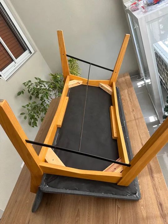 Banco de Jantar 2 Lugares Veld Avelã e Grafite 100 cm - Foto 2