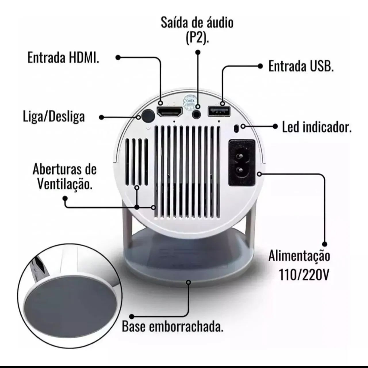 Projetor portátil HY300 profissional  - Foto 3