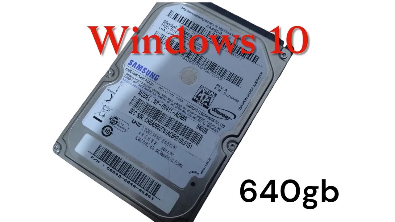 Hd 640 da Samsung c windows 10 ( bem conservado )