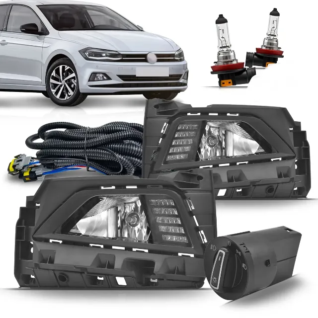 Kit Farol de Milha com DRL + Seta para o VW Polo / Virtus 2018 até 2021