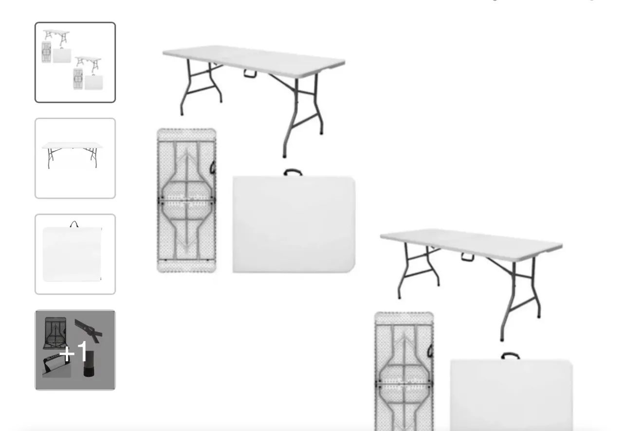 Mesa Dobrável Branca com alça  - Foto 2