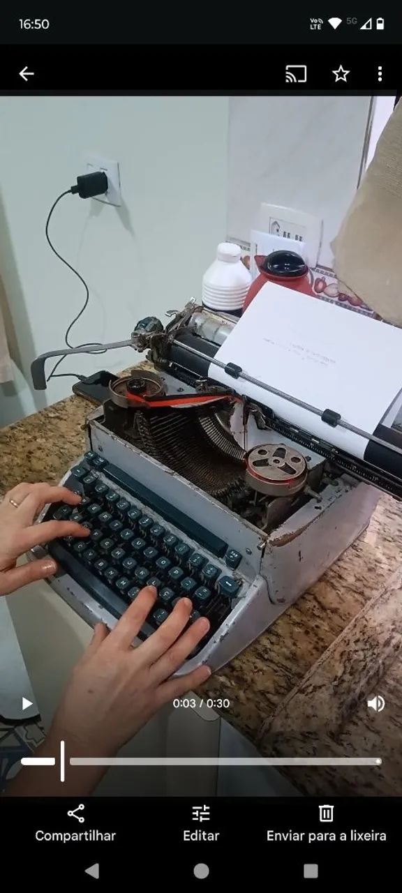 Máquina de datilografar Remington. Funcionando 
