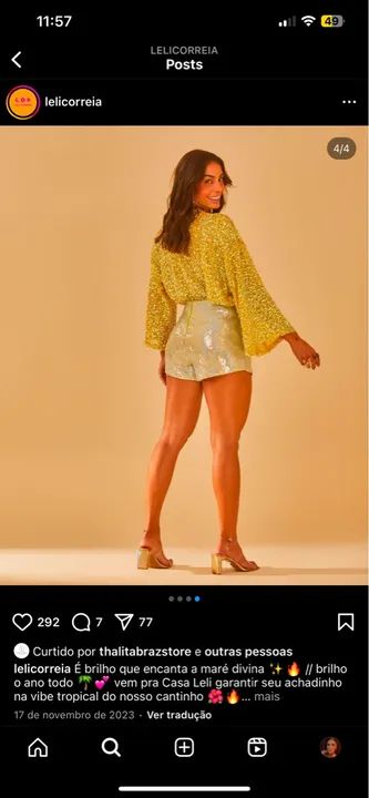 Short Paetê | Leli Correia  - Foto 3