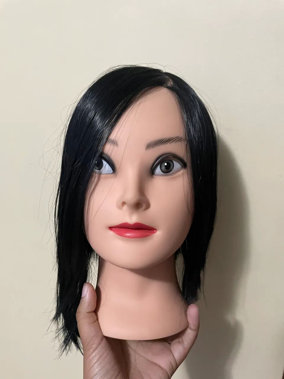 Cabeça de Treino com Cabelo Orgânico - Ideal para Corte e Penteados