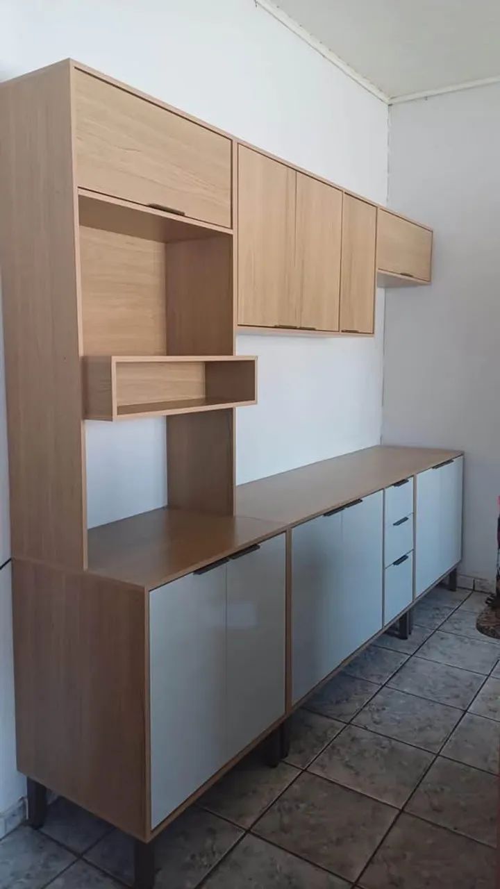Armário de Cozinha Completo 5 Módulos Aéreo 3 Portas (Novo) Entrega Grátis!  - Foto 2