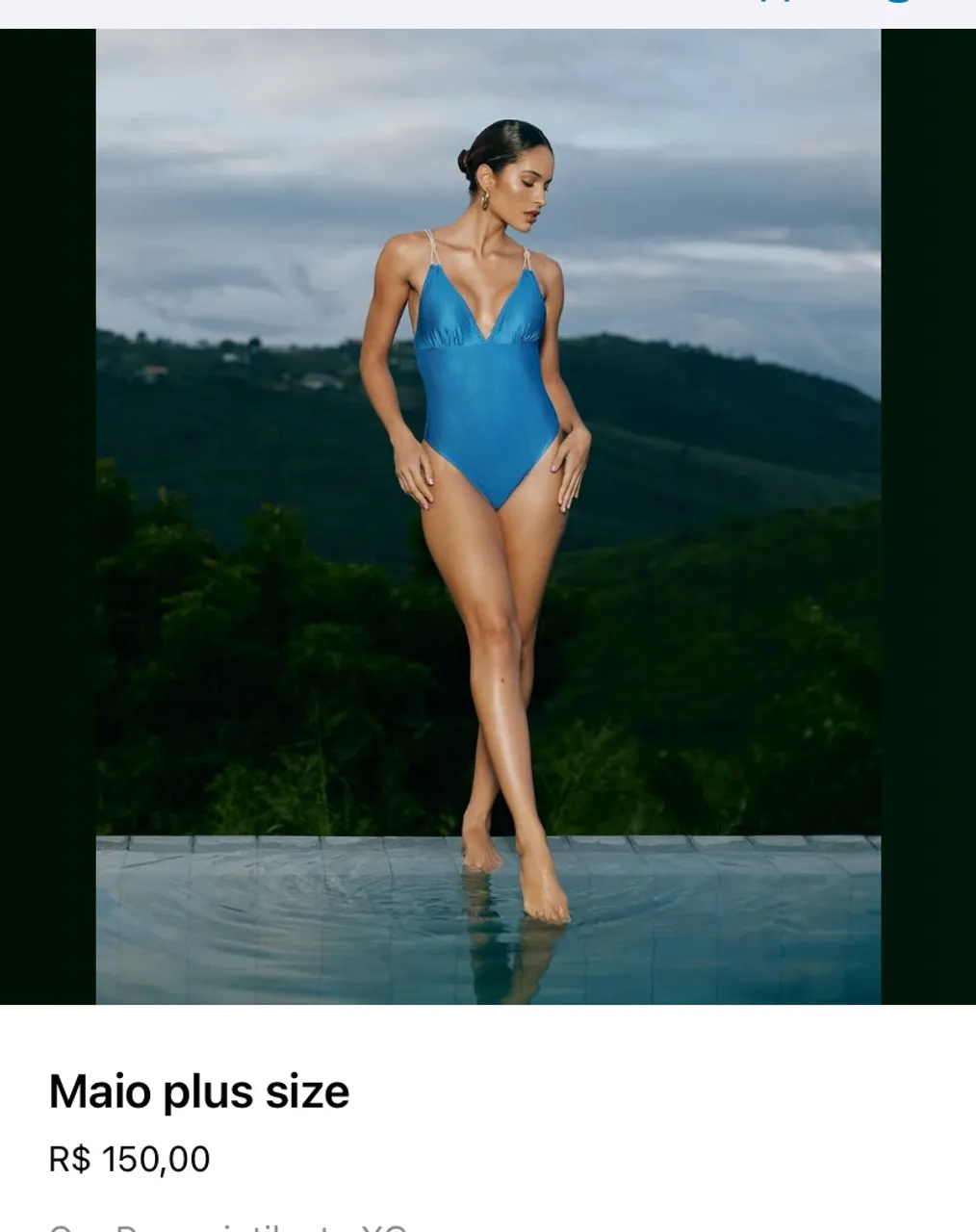 Maiô plus size azul