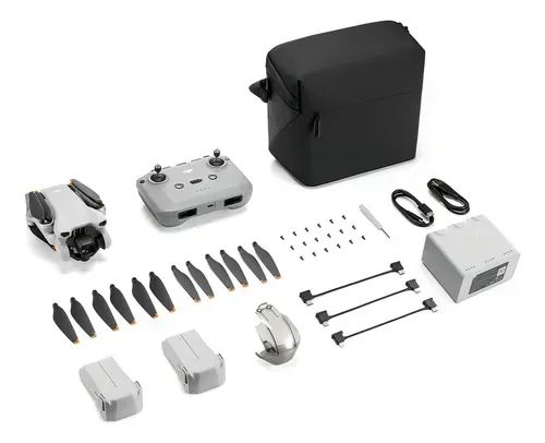 Drone DJI Mini 3 Sem tela Fly More Combo 4K 2 baterias Cinza - Foto 2
