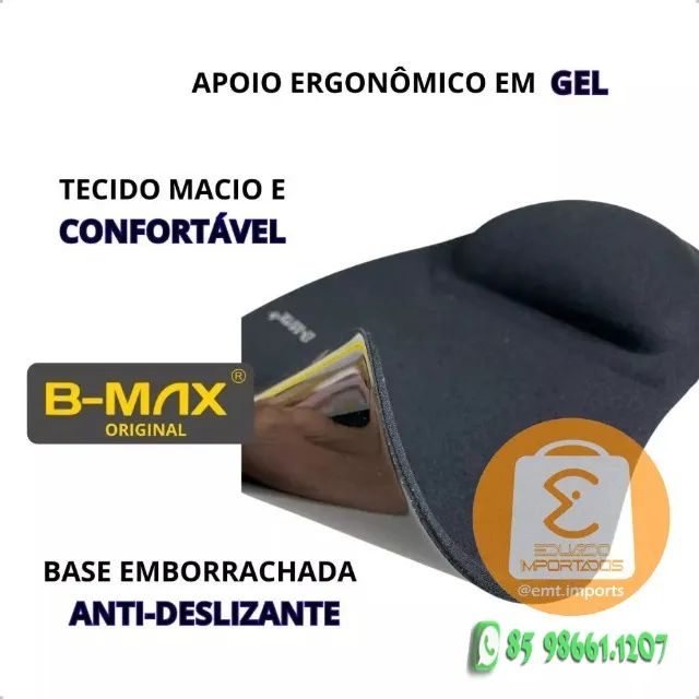 Mouse Pad com Apoio Pulso em Gel BM751 B-MAX - Foto 2