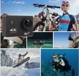 Mini Câmera de Ação 4k Portátil Wi-Fi Impermeável 30 mts - Esporte, Bike, Capacete - Foto 3