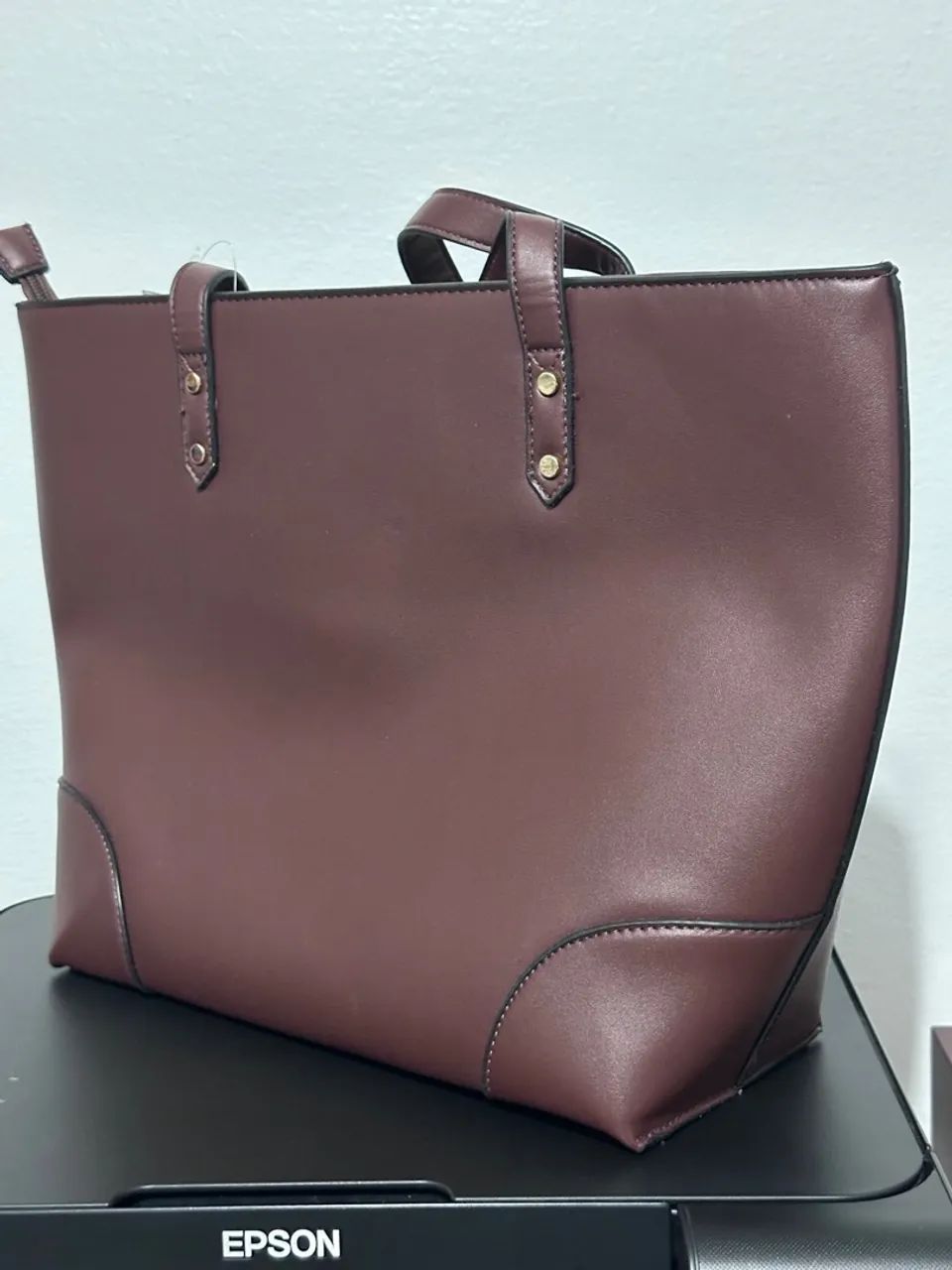 Bolsa de Ombro Marrom Café Elegante com Necessaire - Foto 4