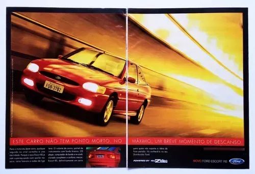 Ford Escort RS 16V - Propaganda original de revista de época