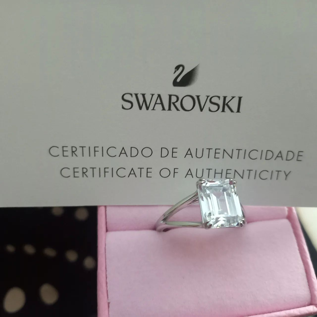 Anel STILLA ORIGINAL Swarovski Retangular com caixa. - Foto 2