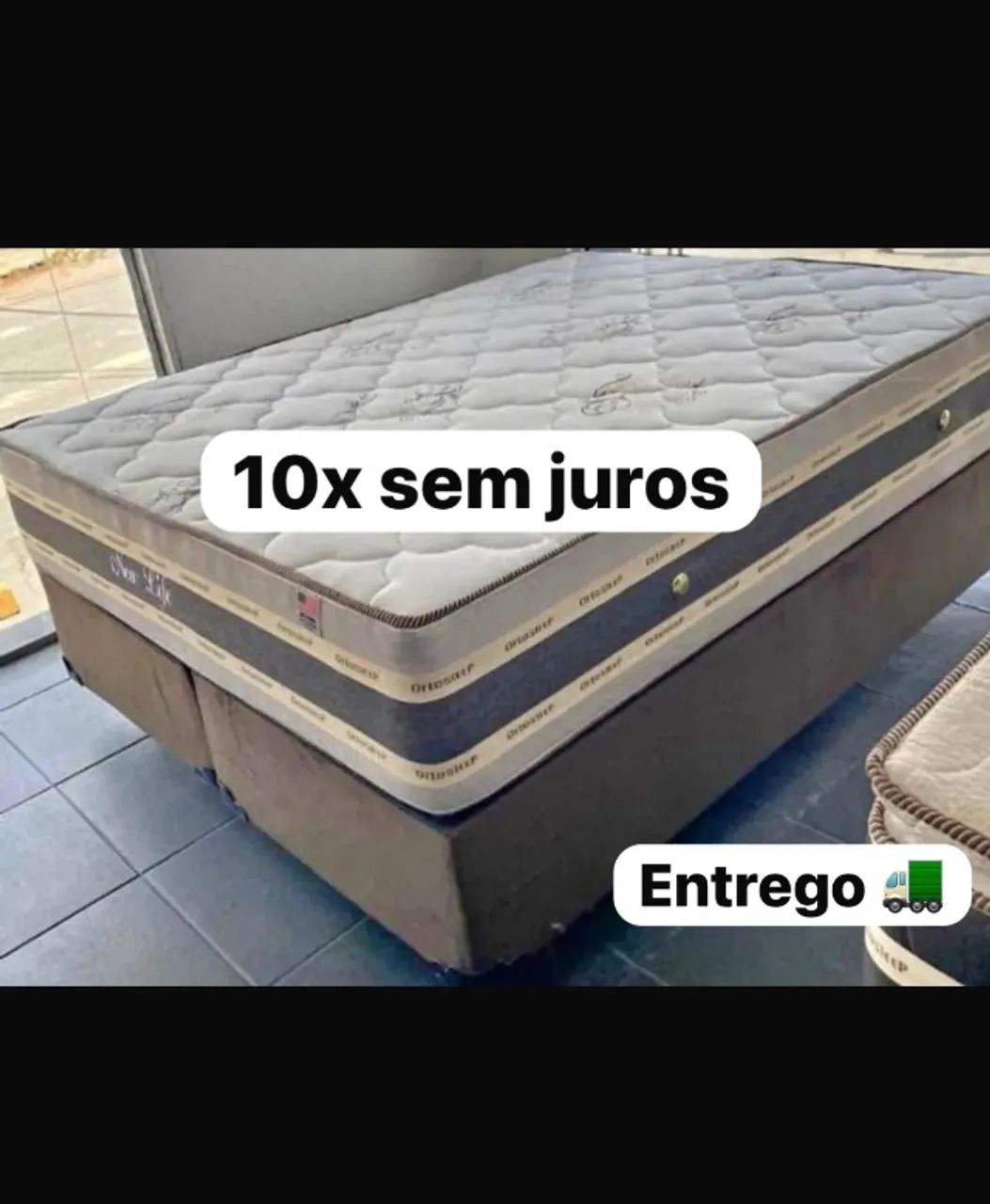 Cama box colchão e suporte Queen 