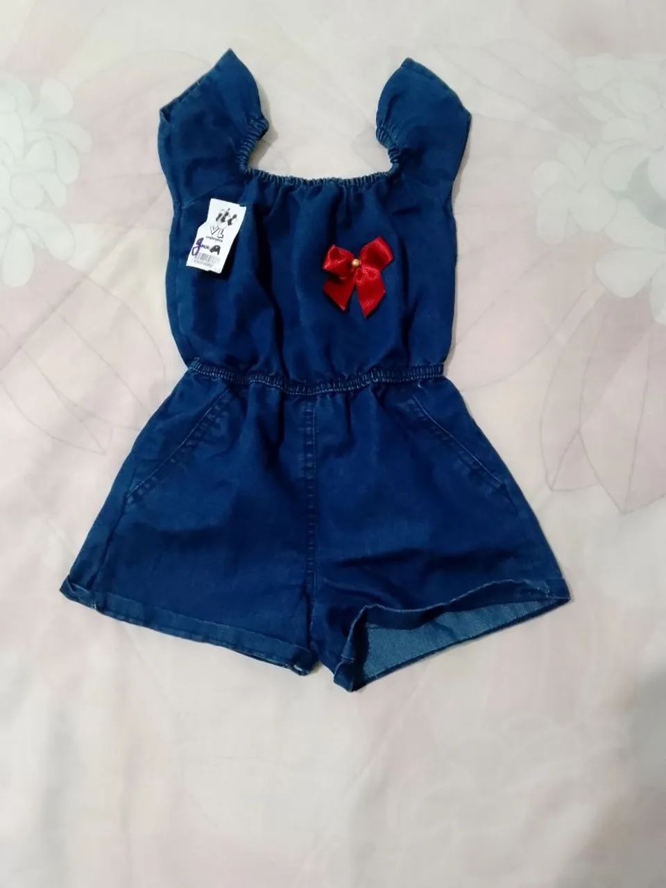 Macacão Jeans Bebê Menina M - Foto 3