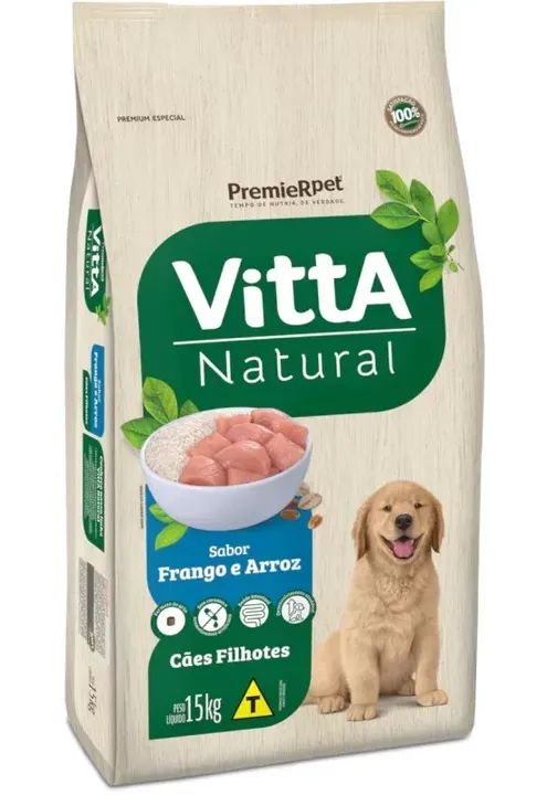 Vitta Natural Pre  Filhotes Frango & Arroz 15kg . Aceito Cartão e entrego sem tx. em Udia