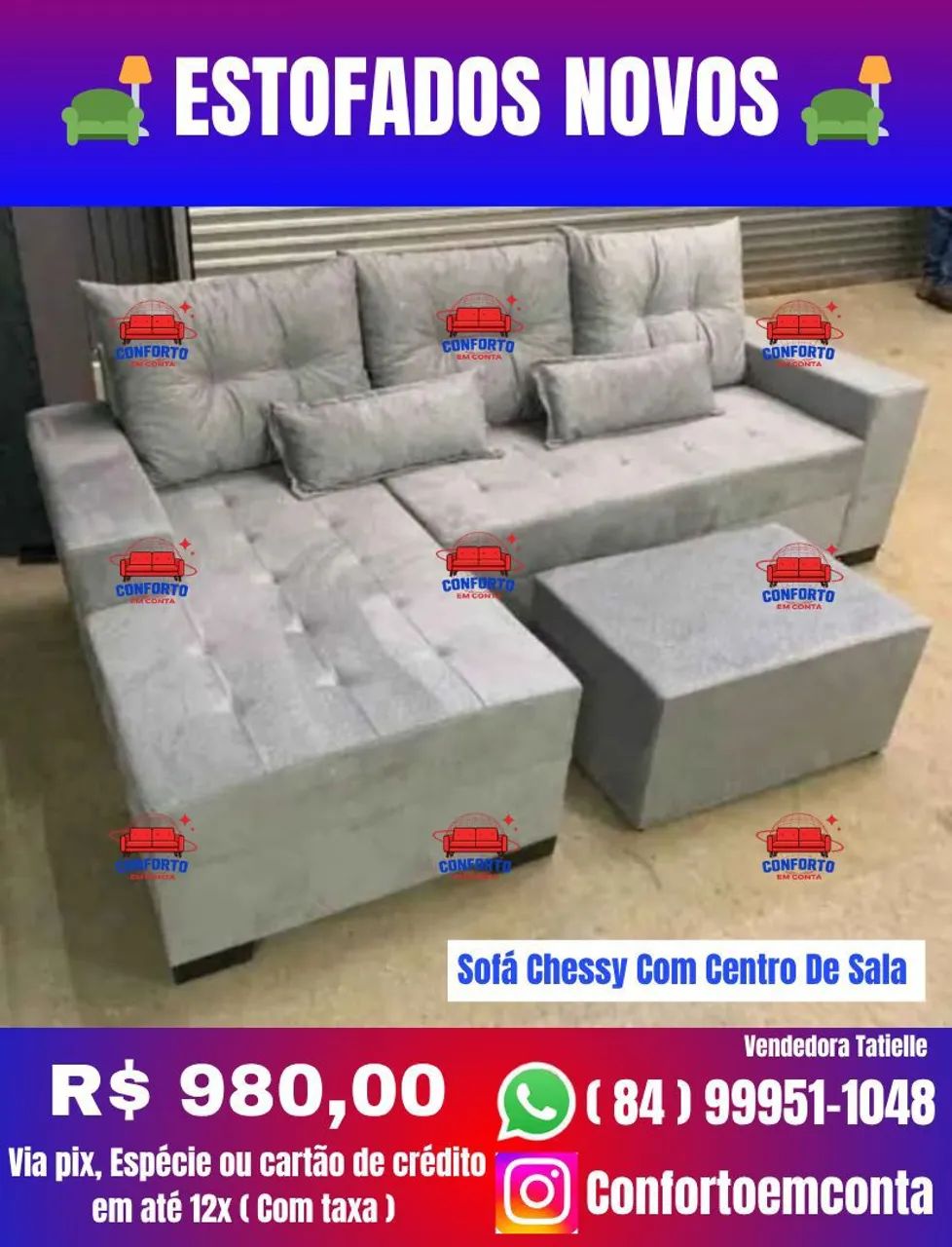 Sofá Chessy Com Centro De Sala. Novo diretamente da fábrica  - Foto 2
