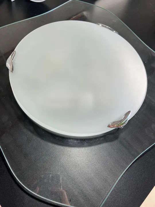 Luminária de teto moderna em vidro 45x45  - Foto 3