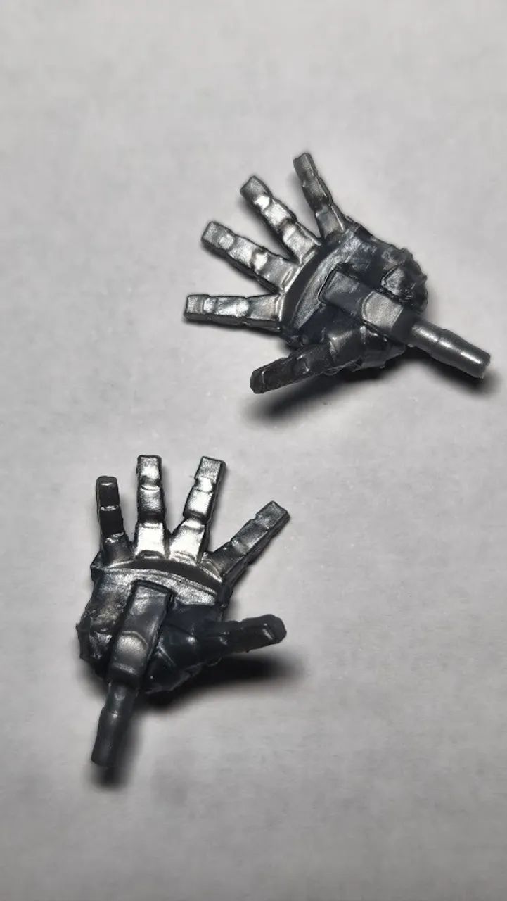 Marvel legends - 1 par de mãos metálicas - pode ser compatível c/ star wars black series