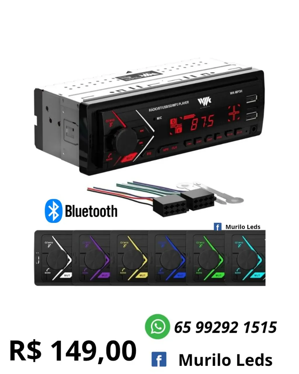 Auto radio Bluetooth Som Automotivo Bluetooth MP3 Player
