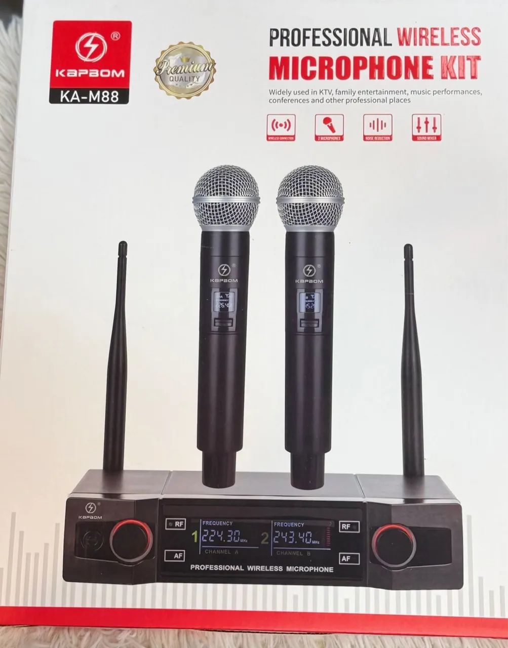 Microfone sem fio profissional Kapbom KA-M88