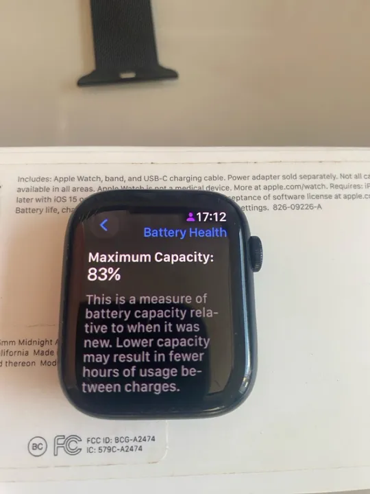 Apple Watch Série 7 - 83% de Bateria - Impecável