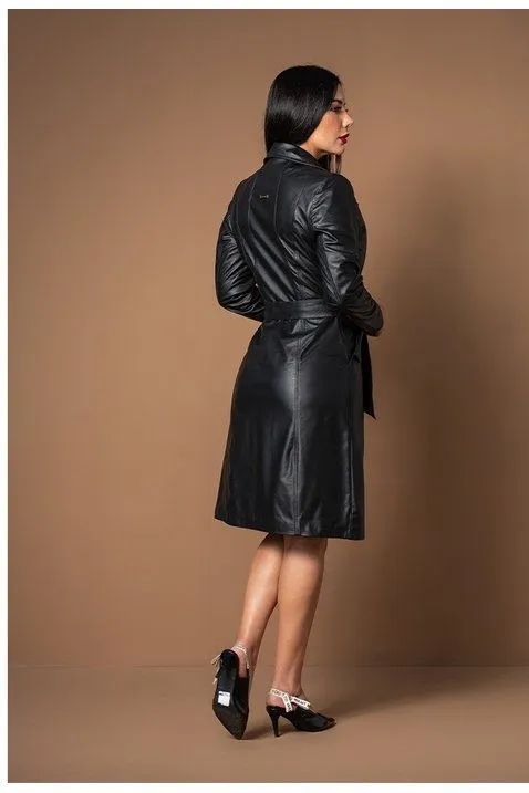 Casaco Jaqueta Feminina de Couro Elegante