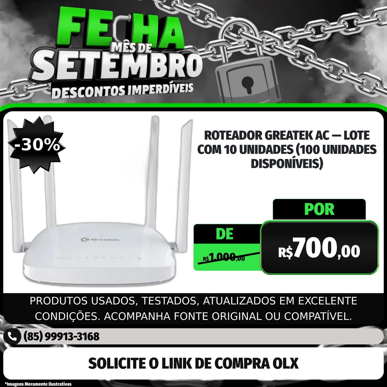 ONU INTELBRAS 110 HÍBRIDA  LOTE 10 UNIDADES COM FONTE  - Foto 3