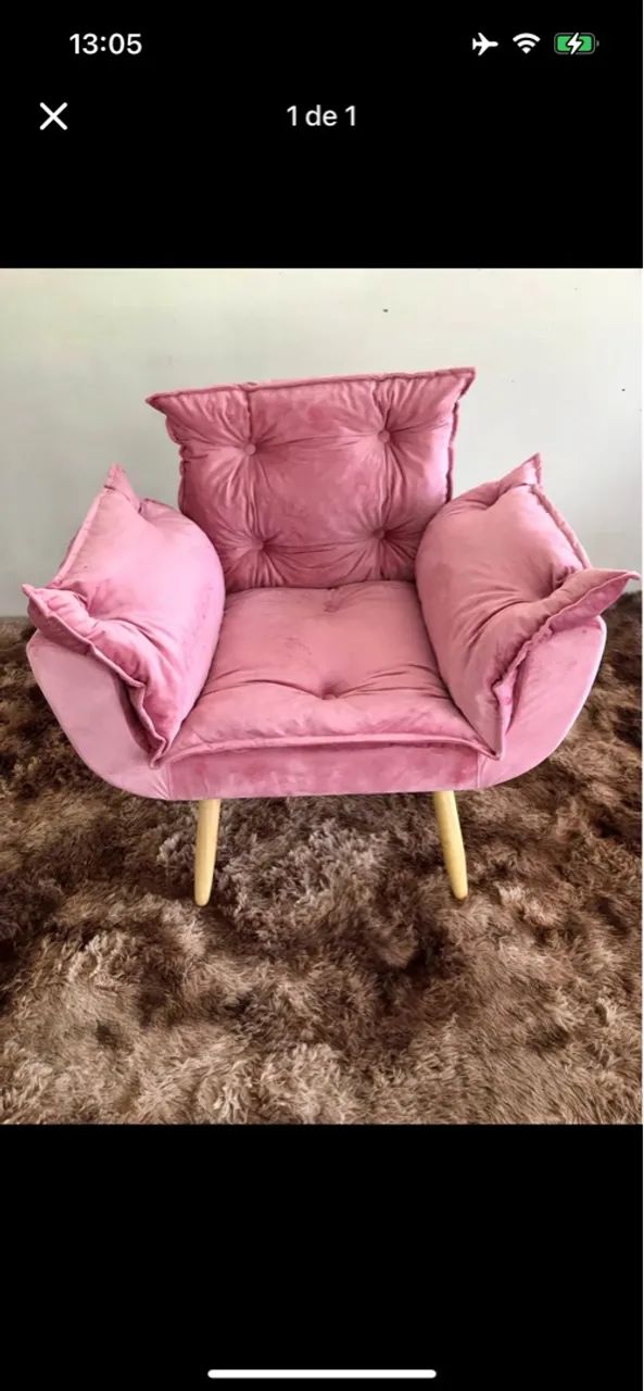PAGUE NA ENTREGA!Poltrona Classic em Veludo!! Temos em todas as cores. - Foto 3