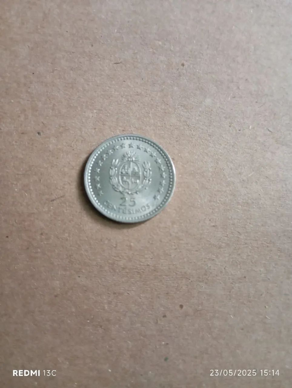 Moeda 25 Centésimos de Uruguai,1960