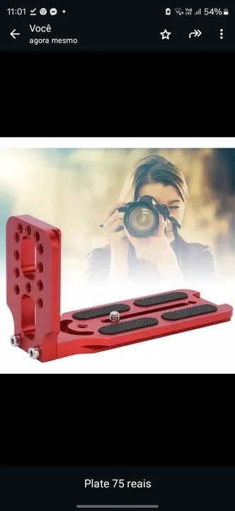 Plate L em alumínio reforçado para cameras