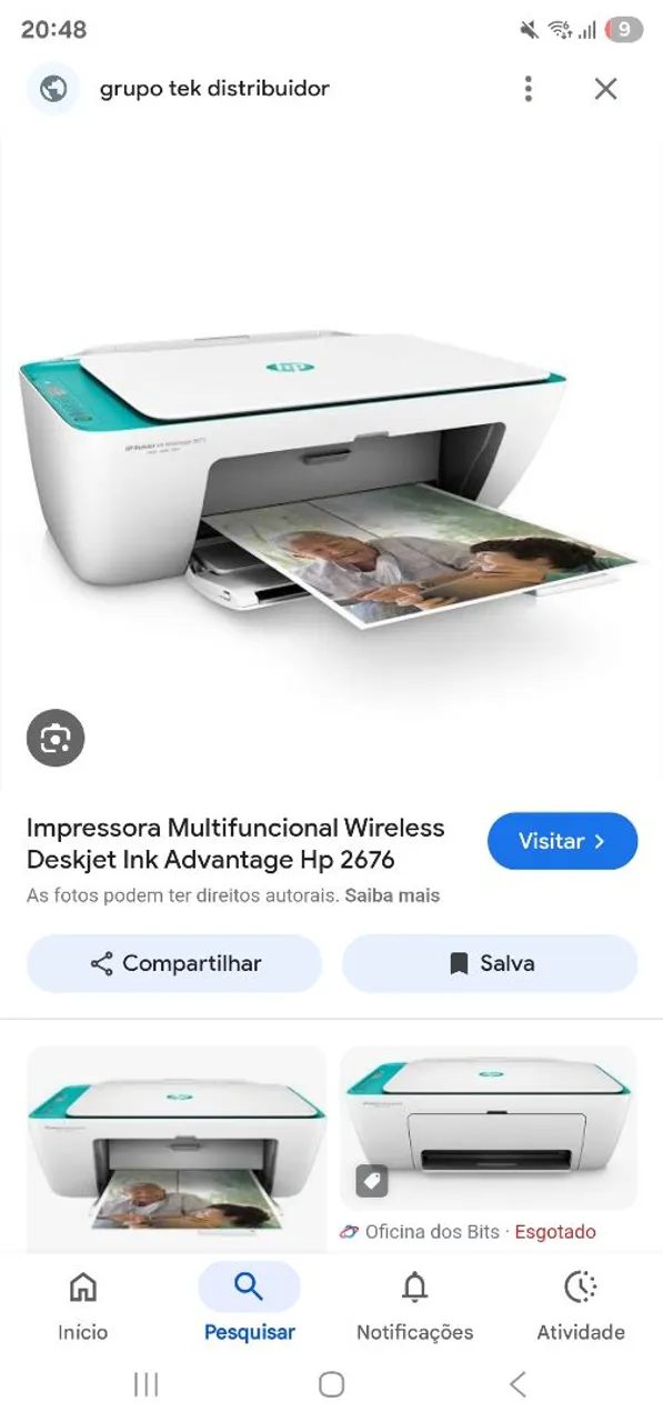 Impressora Multifuncional Wireless HP Deskjet Ink Advantage 2676