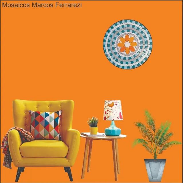 Mosaico mandala laranja - Foto 5