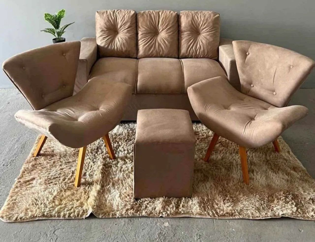 Kit de Sofá Com Poltronas 