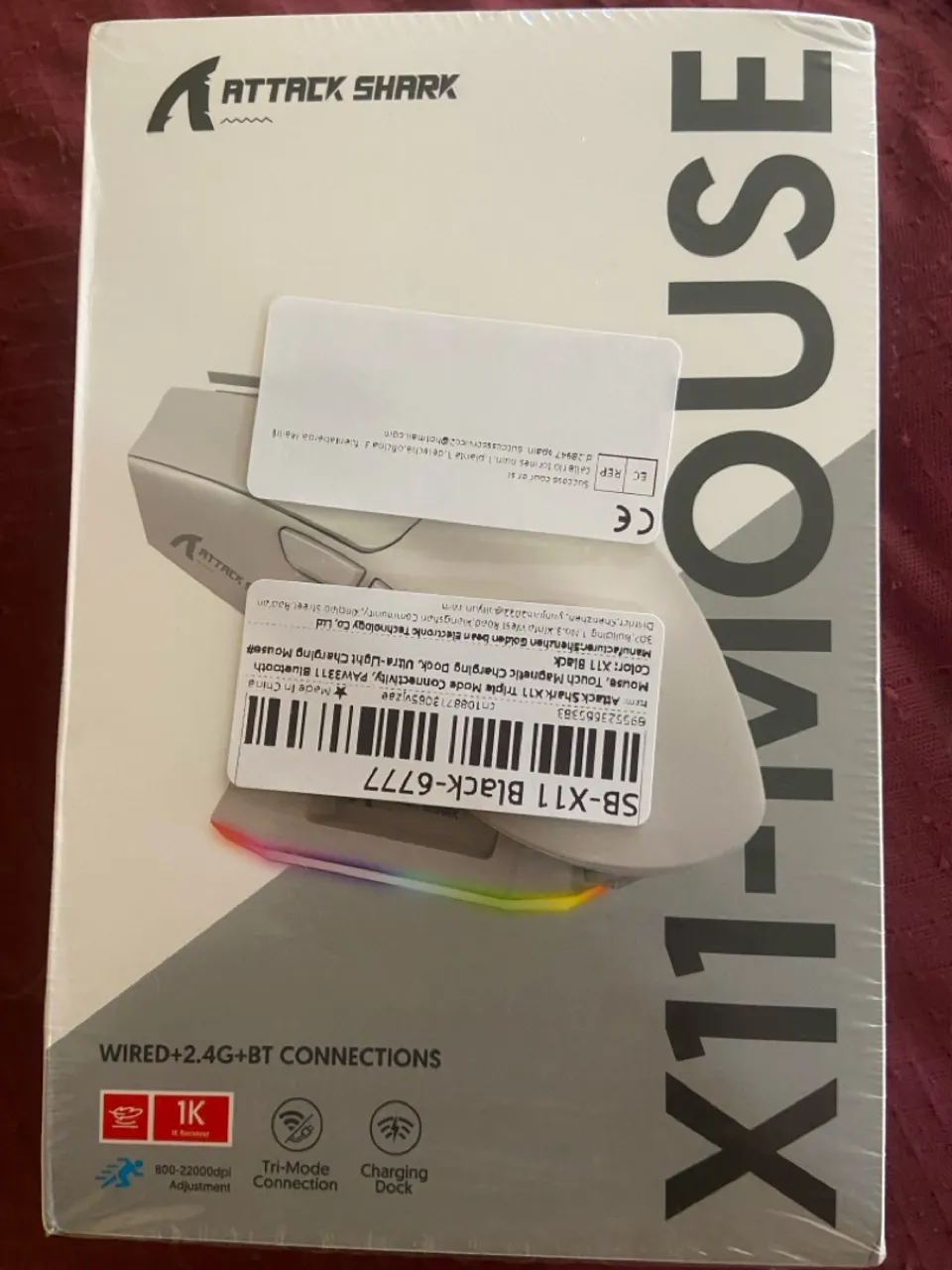 Mouse Attack Shark X11 Black - 6777 - Sem Fio
